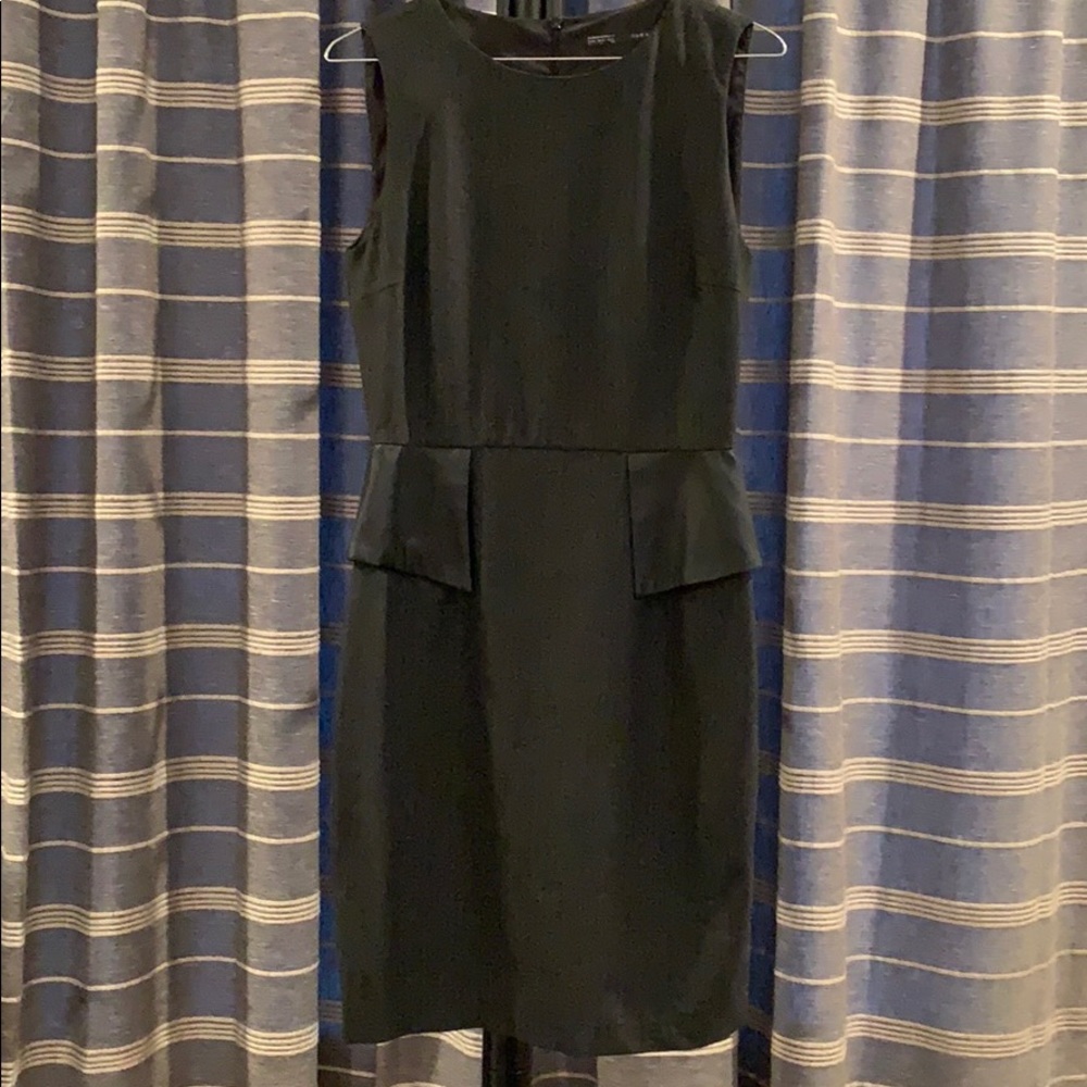 Dark Grey Sheath Peplum Dress